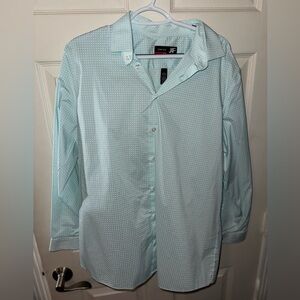 jf j.ferrar Blue Dress Shirt with Subtle Pattern